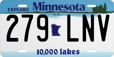 MN license plate 279LNV