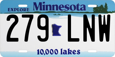 MN license plate 279LNW
