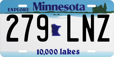 MN license plate 279LNZ