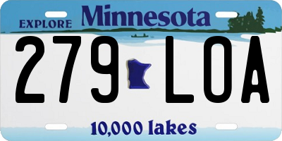 MN license plate 279LOA