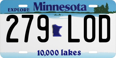 MN license plate 279LOD