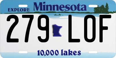 MN license plate 279LOF