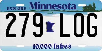 MN license plate 279LOG