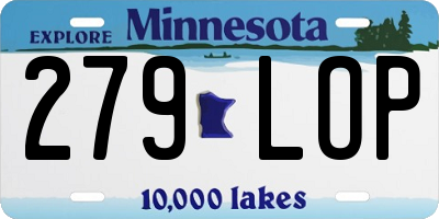 MN license plate 279LOP
