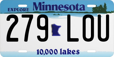 MN license plate 279LOU