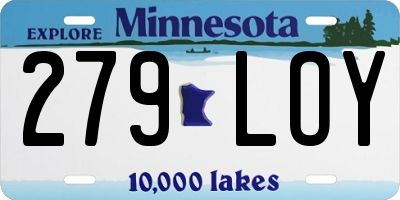 MN license plate 279LOY