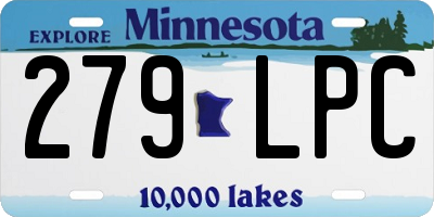 MN license plate 279LPC