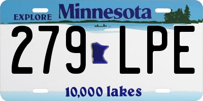 MN license plate 279LPE