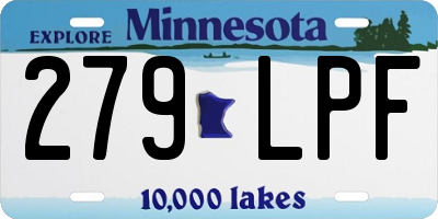 MN license plate 279LPF