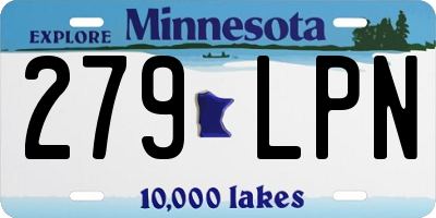 MN license plate 279LPN