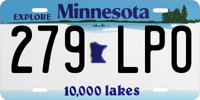 MN license plate 279LPO