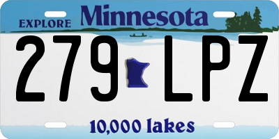 MN license plate 279LPZ