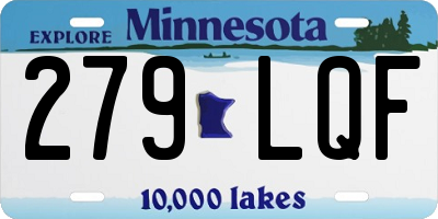 MN license plate 279LQF
