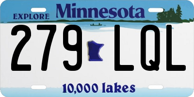 MN license plate 279LQL