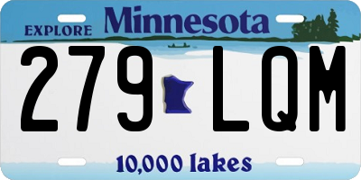 MN license plate 279LQM