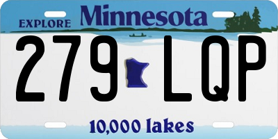 MN license plate 279LQP