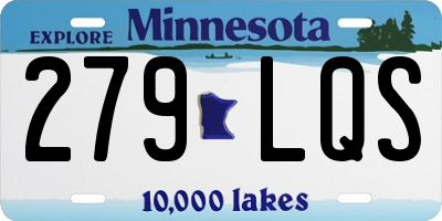MN license plate 279LQS