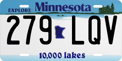 MN license plate 279LQV