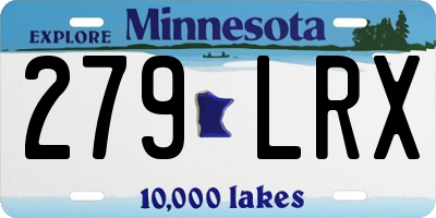 MN license plate 279LRX