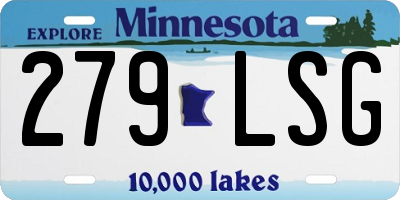 MN license plate 279LSG