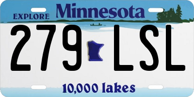 MN license plate 279LSL
