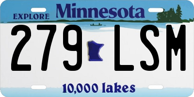 MN license plate 279LSM