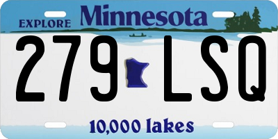 MN license plate 279LSQ