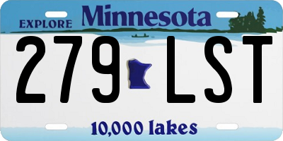 MN license plate 279LST