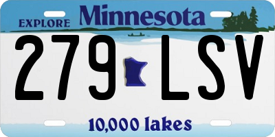 MN license plate 279LSV