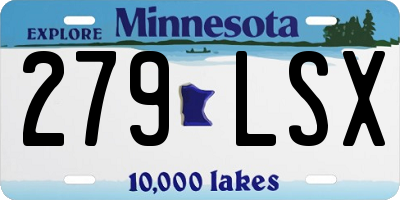 MN license plate 279LSX