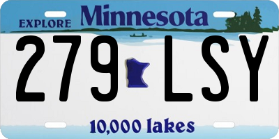 MN license plate 279LSY