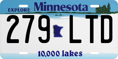 MN license plate 279LTD