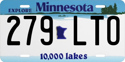 MN license plate 279LTO