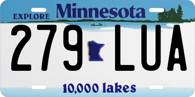 MN license plate 279LUA