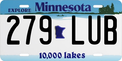 MN license plate 279LUB