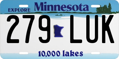 MN license plate 279LUK