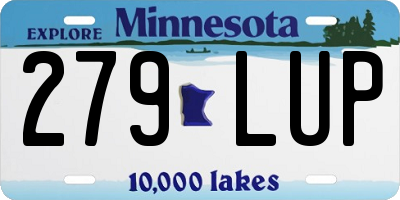 MN license plate 279LUP