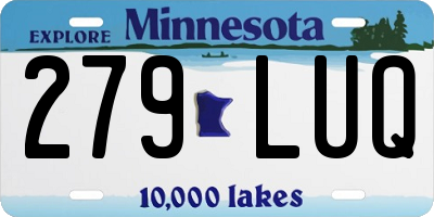 MN license plate 279LUQ