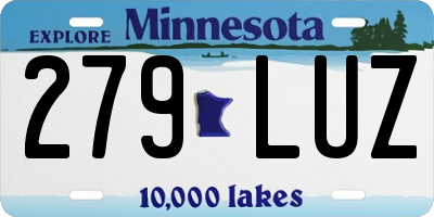 MN license plate 279LUZ