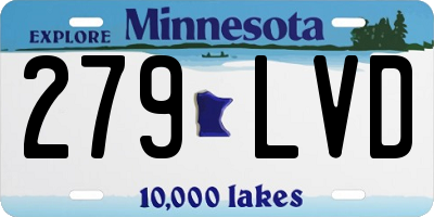 MN license plate 279LVD