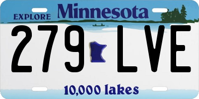MN license plate 279LVE