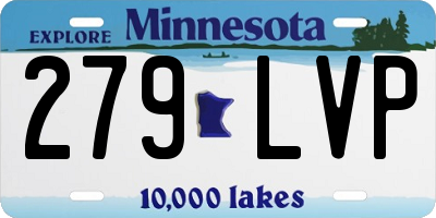 MN license plate 279LVP