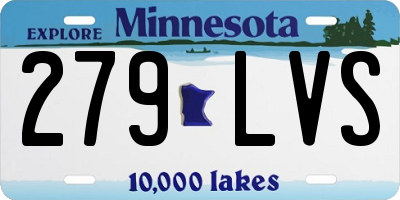 MN license plate 279LVS
