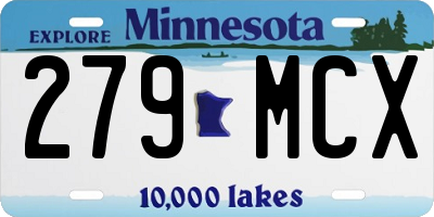 MN license plate 279MCX