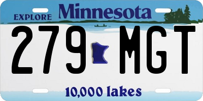 MN license plate 279MGT
