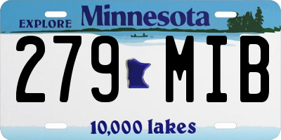 MN license plate 279MIB