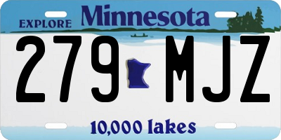 MN license plate 279MJZ
