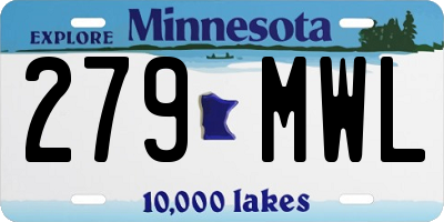 MN license plate 279MWL