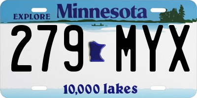 MN license plate 279MYX