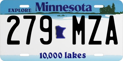 MN license plate 279MZA